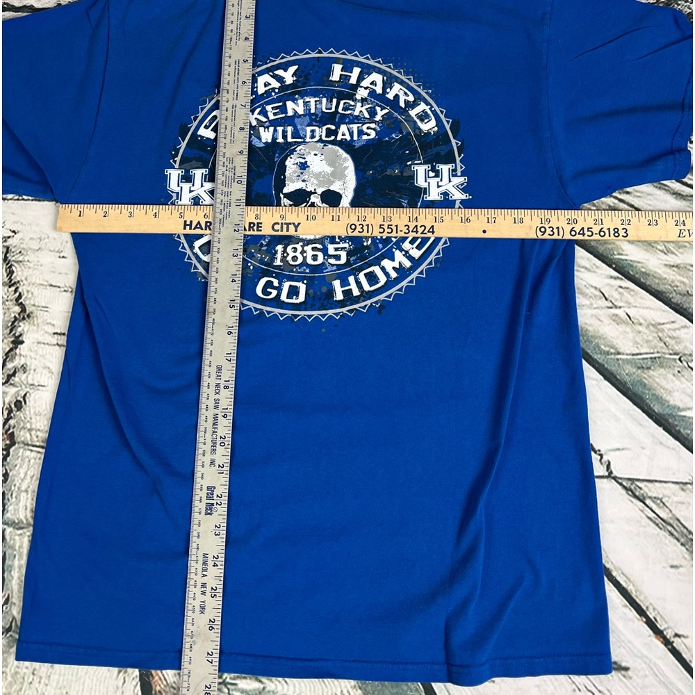 Kentucky Wildcats Play Hard Or Go Home Skull Sz L - Picture 4 of 4